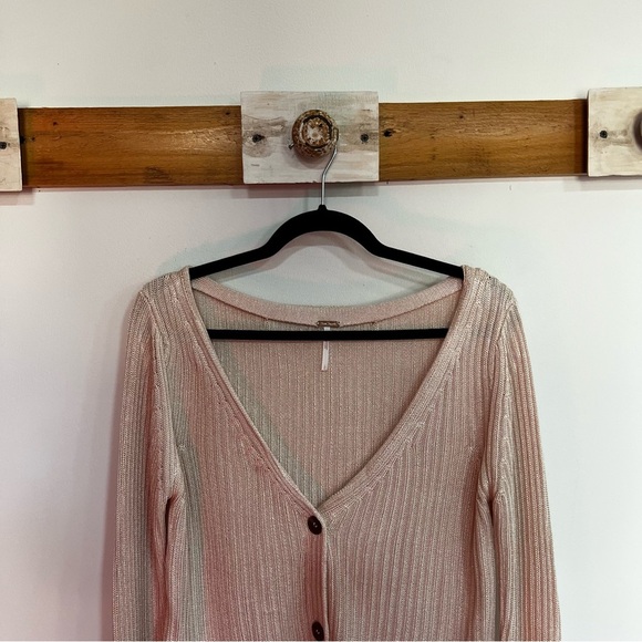 Free People Game On Ribbed Cardigan Sweater - Picture 3 of 11